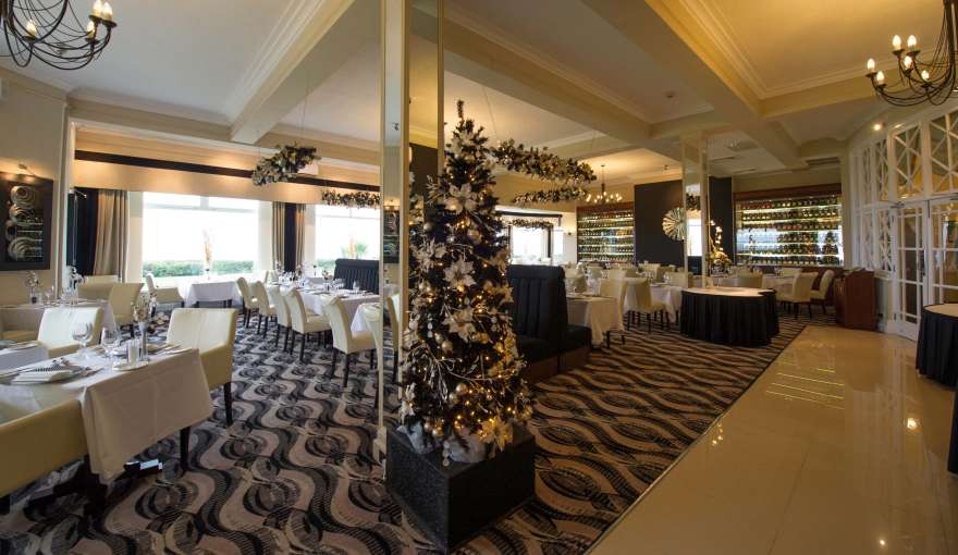 Carlyon Bay Hotel Restaurant Dining Area at Christmas