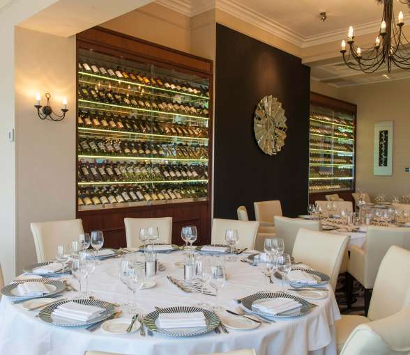 Carlyon Bay Hotel Restaurant Dining Area and Wine Selection