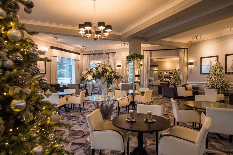 The Carlyon Hotel Terrace Lounge at Christmas Time