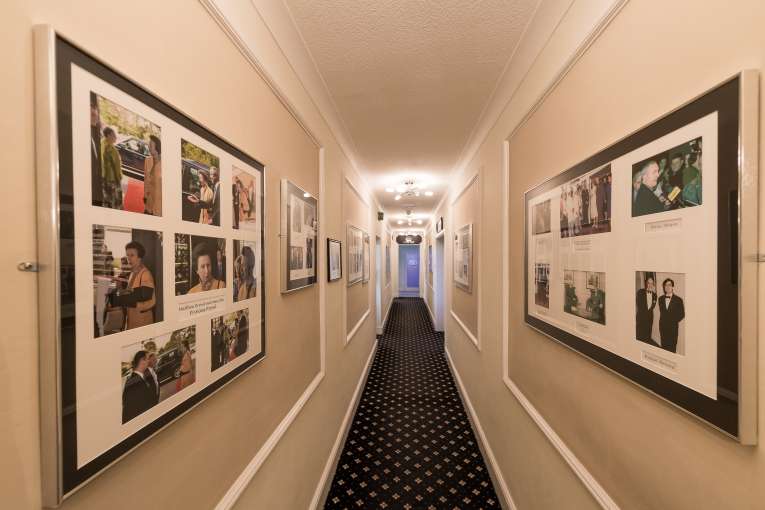 The hall of fame at The Carlyon Bay Hotel showcasing royalty, musicians and actors who have stayed. 