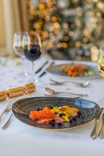 Festive food in Bay View Restaurant Carlyon Bay