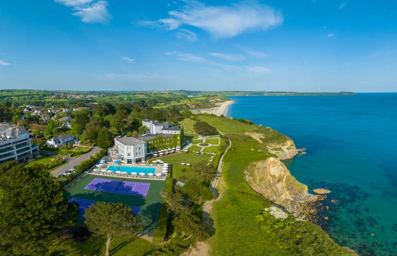 Aerial of Carlyon Bay Hotel