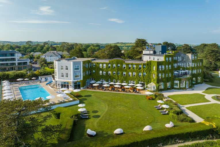 Aerial of Carlyon Bay Hotel