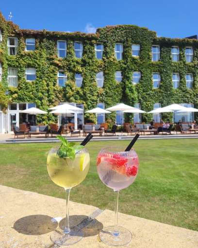 Spritz cocktails on the sun terrace of Carlyon Bay Hotel