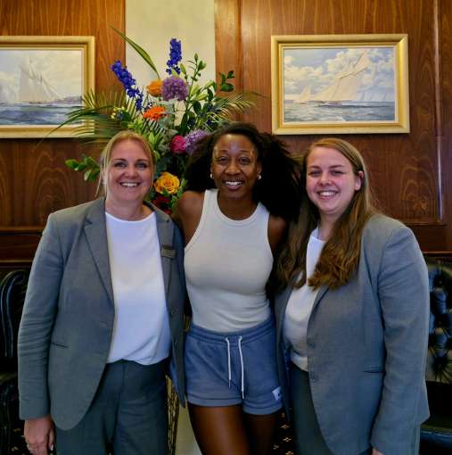 Beverley Knight with Natasha and Alex at Carlyon Bay Hotel