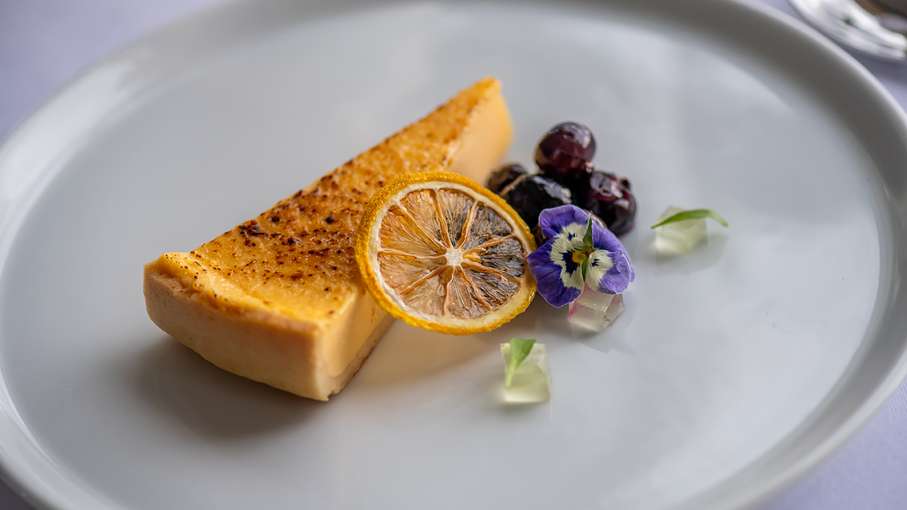 Lemon Tart with Blueberry Compote