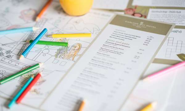 Carlyon Bay Hotel Restaurant Dining Childrens Activity Menu