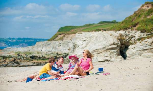 Carlyon Bay Hotel Family Enjoying a Day at the Local Beach