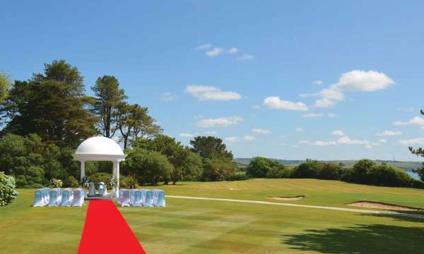 Carlyon Bay Hotel Wedding Ceremony on Hotel Lawn