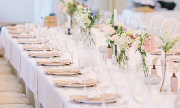 Table set for a Wedding Reception