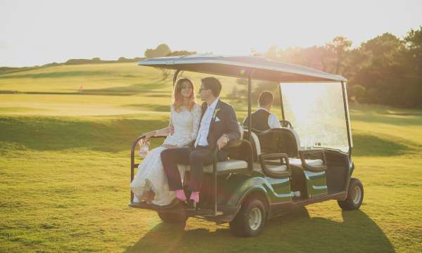 Evening wedding reception at The Carlyon Golf Club.