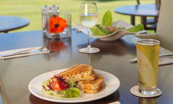 Carlyon Bay Golf Dining Club house food with view