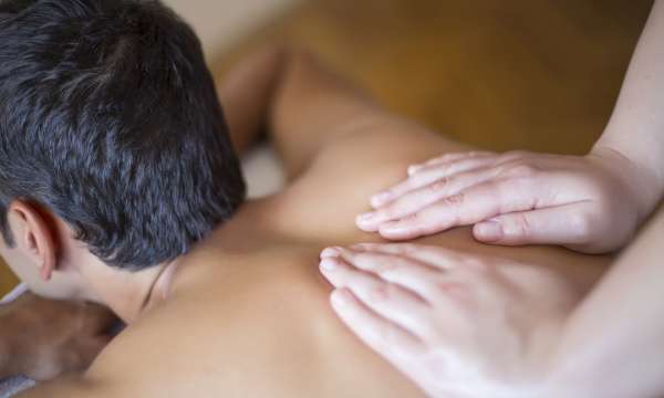 Spa back massage man