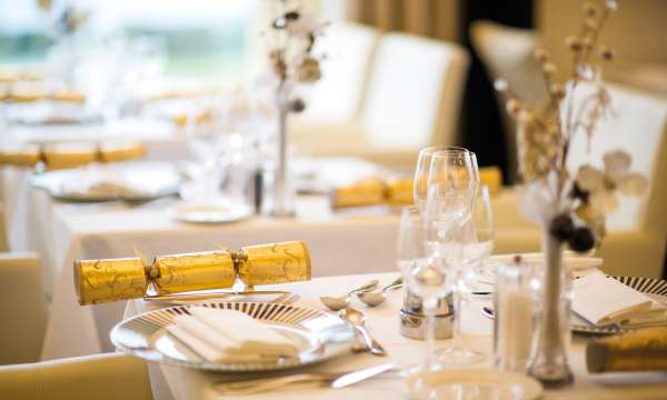 Festive table at Carlyon Bay Hotel