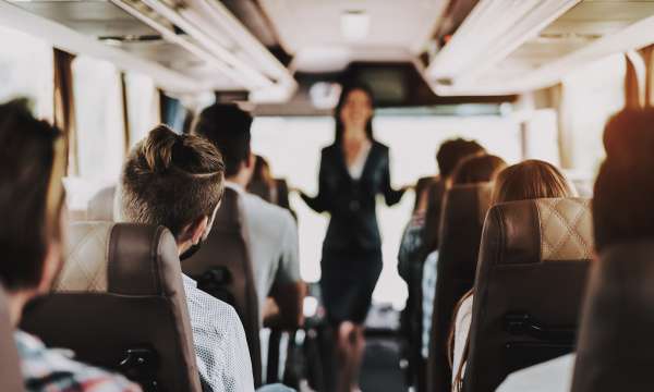 Group of people on coach