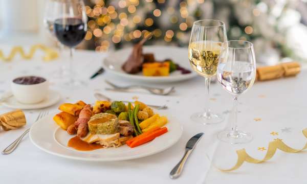 Christmas lunch in Bay View Restaurant Carlyon Bay Hotel
