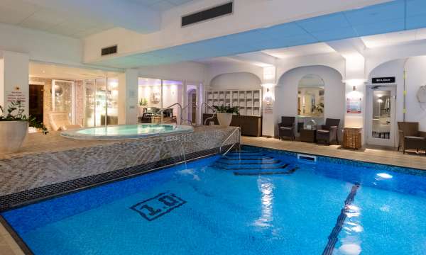 Indoor pool at Carlyon Bay spa facilities