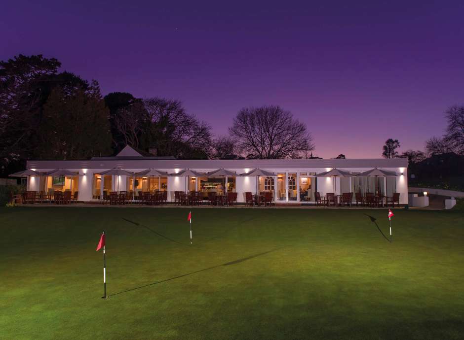 Carlyon Bay Hotel Golf Clubhouse and Putting Green at Night