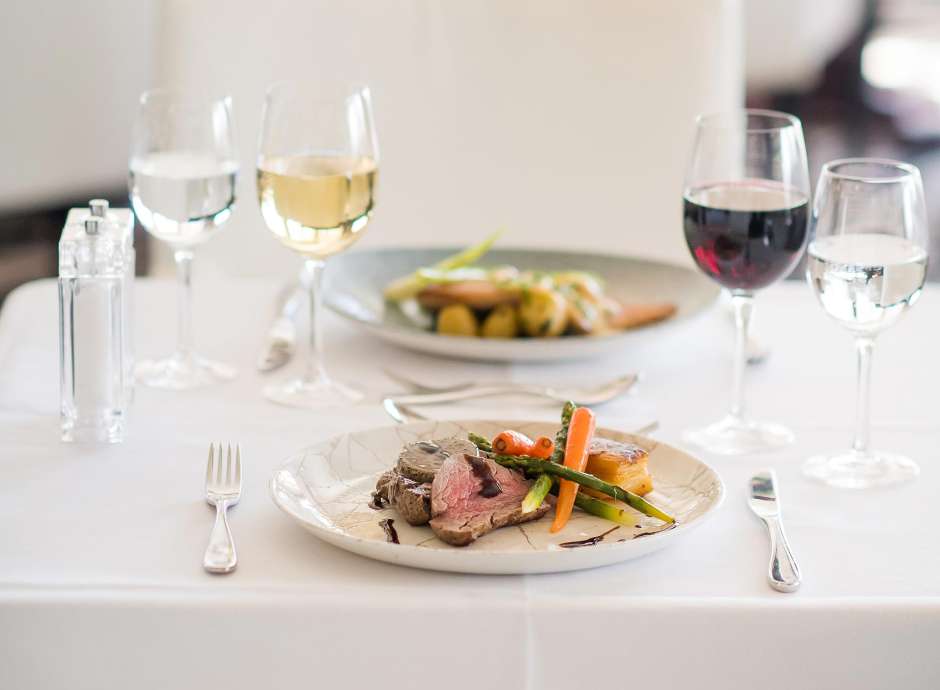 Contra Loin of Beef in the Bay View Restaurant, Carlyon Bay Hotel