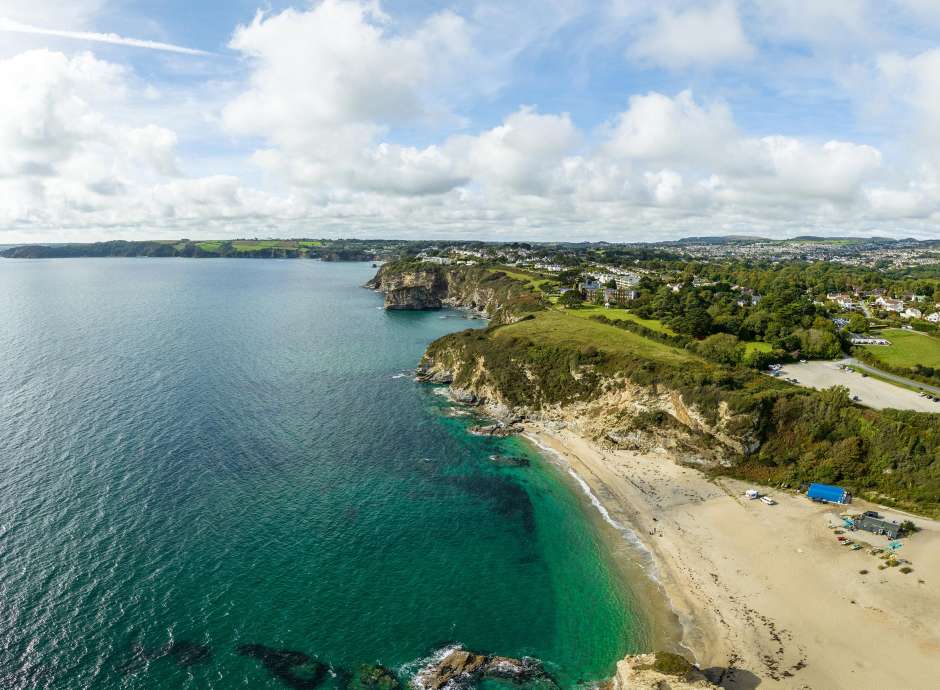 Aerial View of the Beach at the Carlyon Bay Hotel