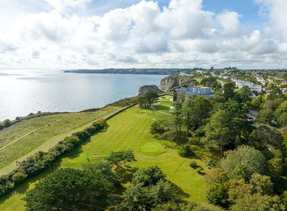 Aerial View of the Carlyon Bay Hotel and Carlyon Bay Golf Club