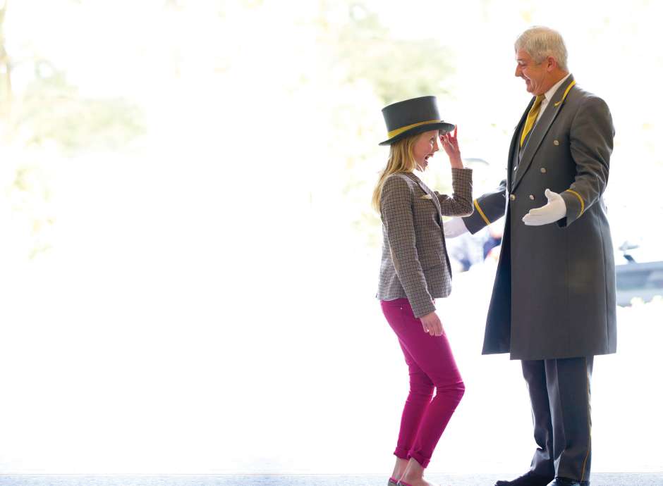 Carlyon Bay Family doorman greeting girl