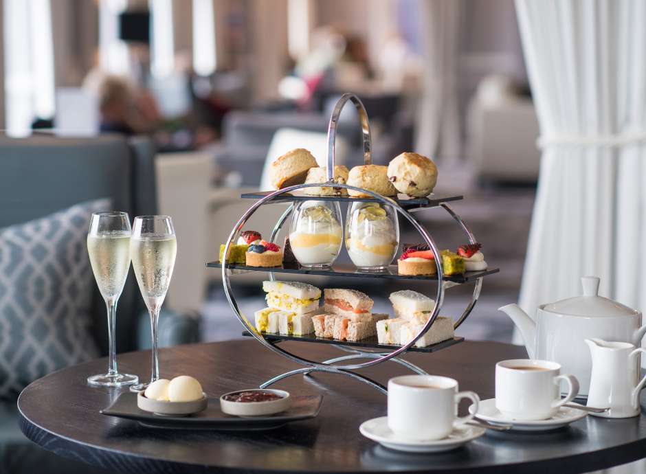 Champagne afternoon tea