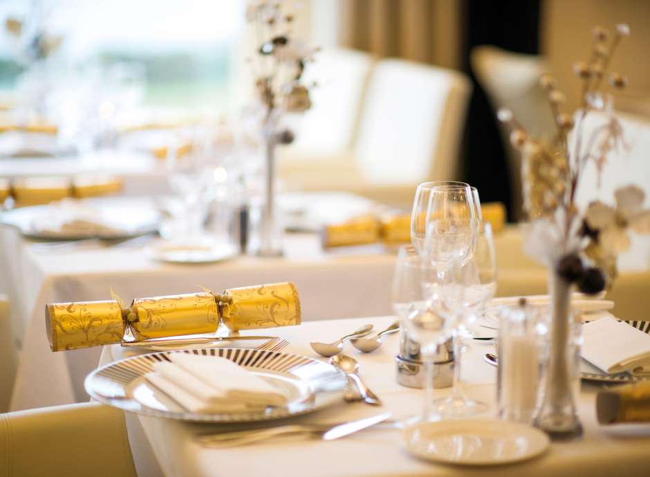 Festive table at Carlyon Bay Hotel