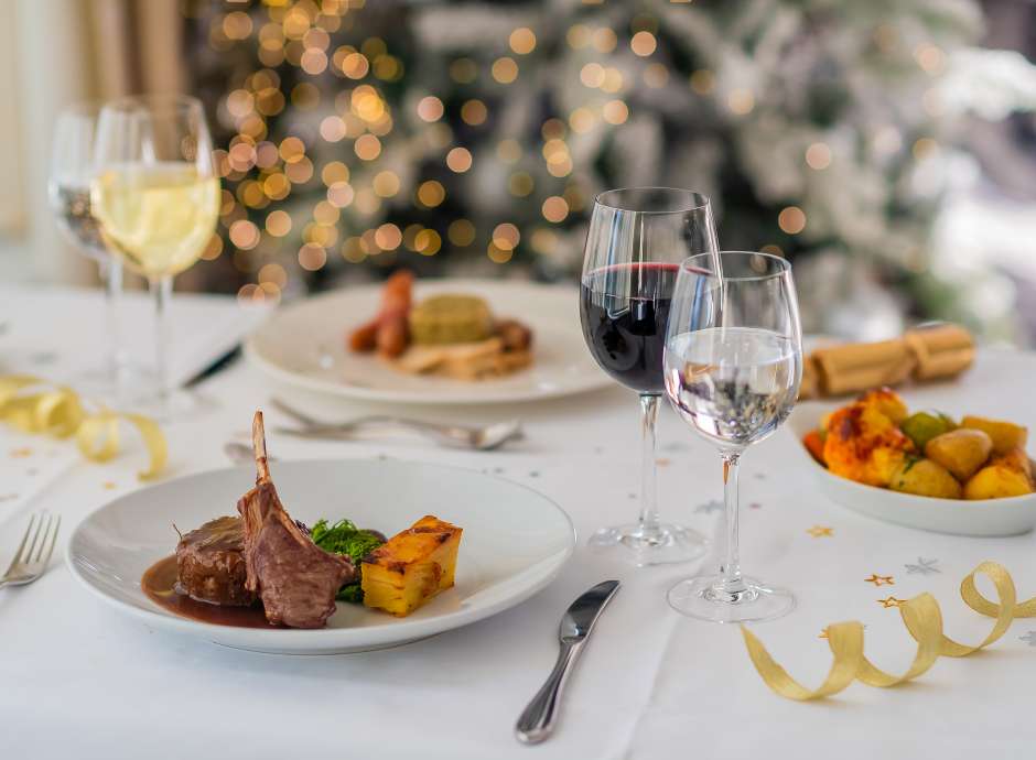 Festive food in Bay View Restaurant Carlyon Bay