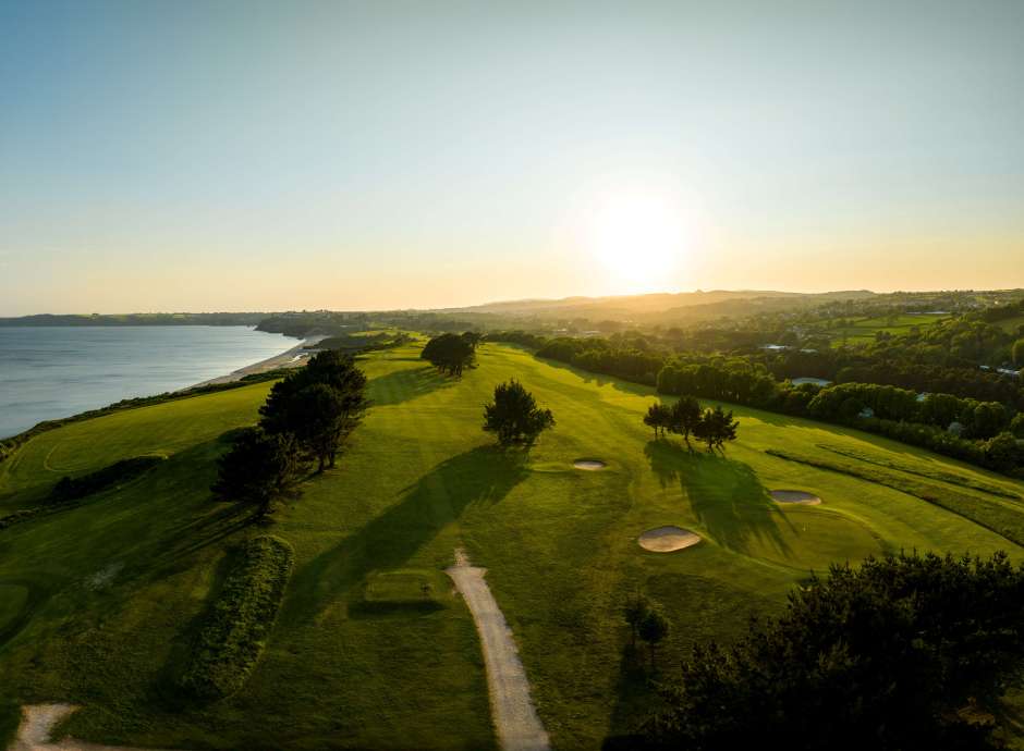 Aerial view of the Carlyon Bay Golf Course