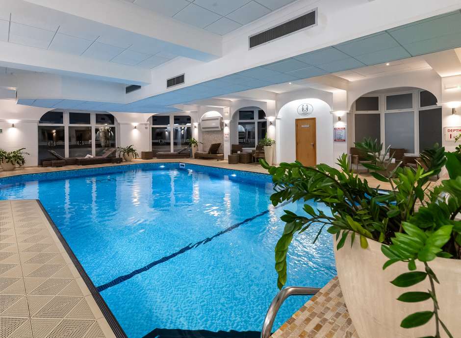 Indoor pool at Carlyon Bay spa facilities