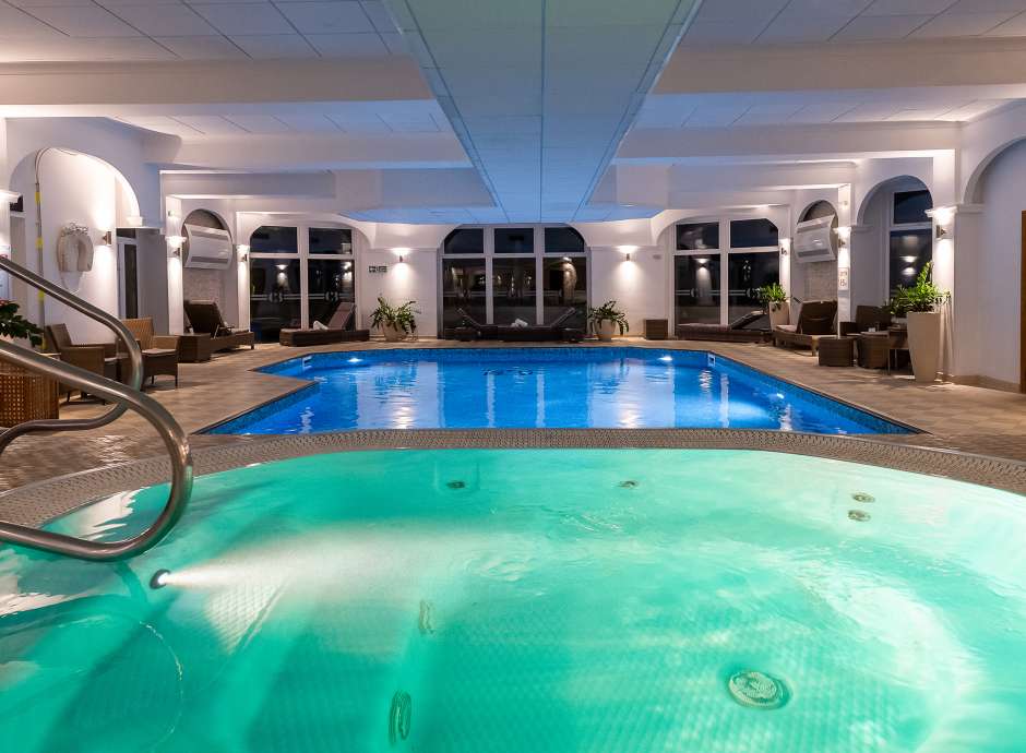 Indoor pool and spa bath at Carlyon Bay spa
