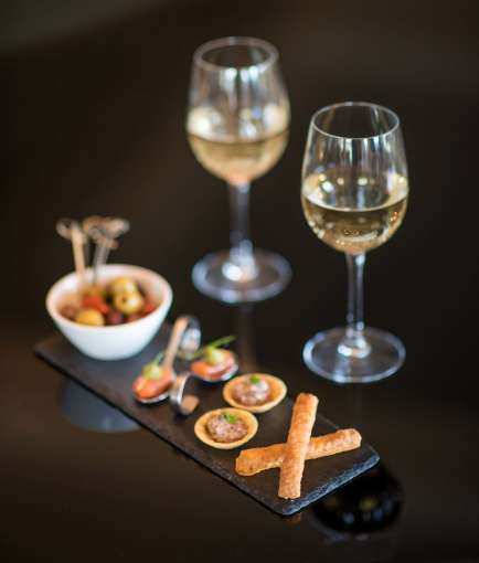 Carlyon Bay Hotel Restaurant Dining Appetisers and White Wine