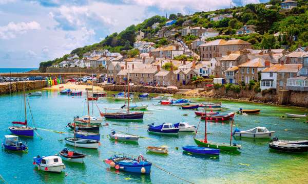 Boats in Mousehole Harbour Cornwall