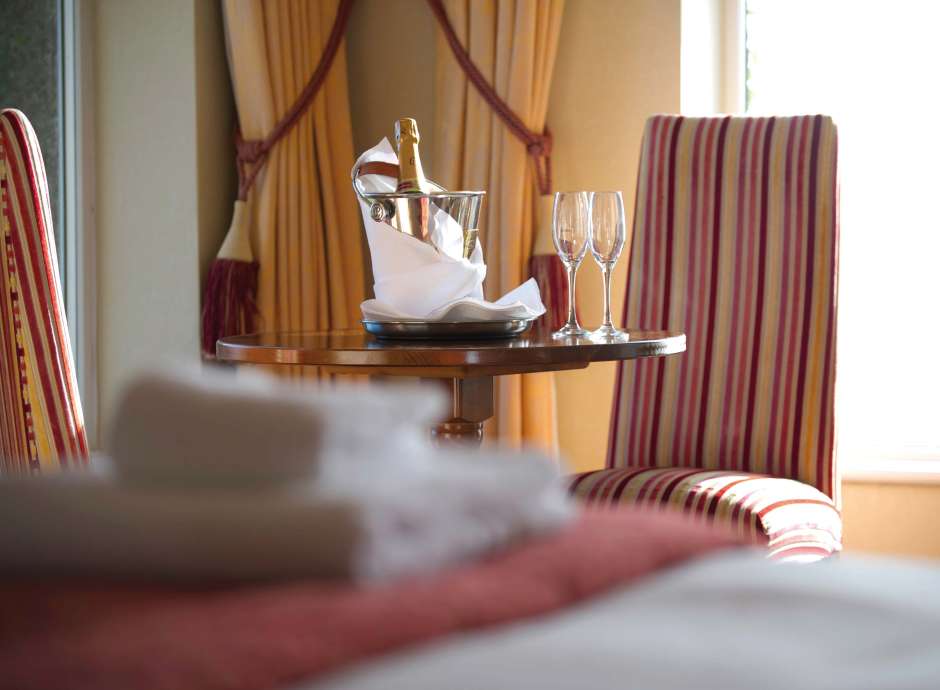 Carlyon Bay Hotel Champagne on Bedroom Table