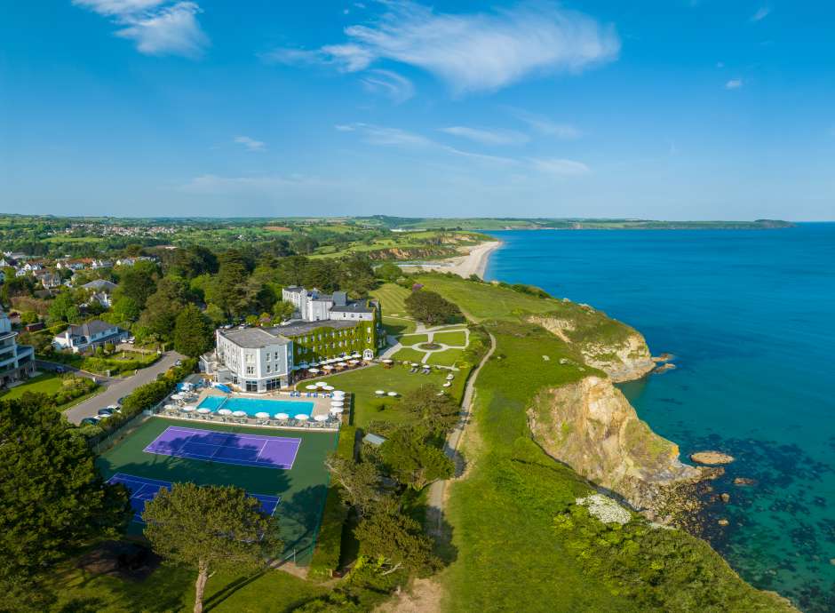 Aerial of Carlyon Bay Hotel