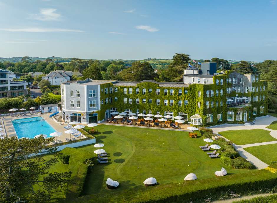 Aerial of Carlyon Bay Hotel